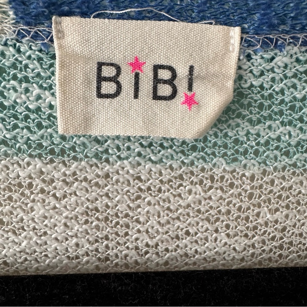 BiBi open knit v neck striped short sleeve top - Picture 4 of 14